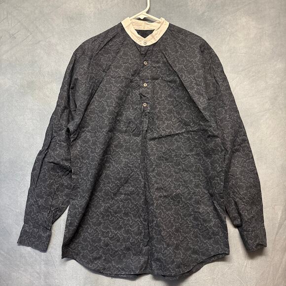 Boot Barn Henley Western Shirt Made in USA Design Country Rockabilly Long Sleeve - Picture 1 of 10